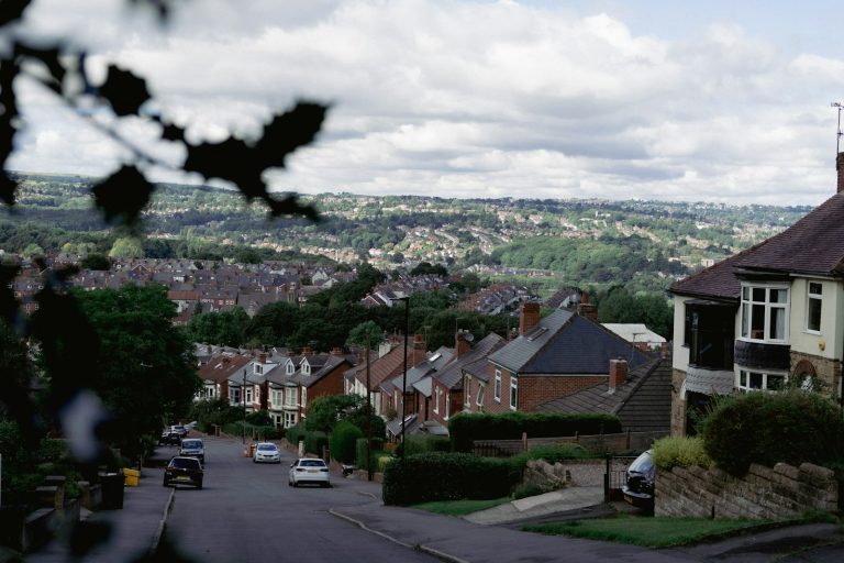 Rows of houses on the slopes of a town